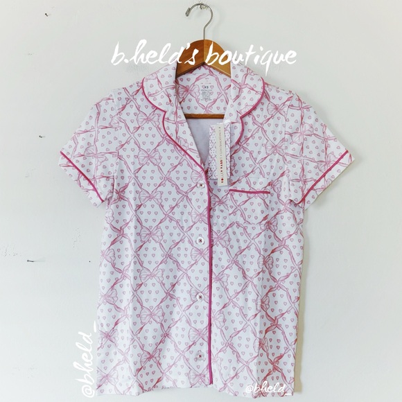 Roller Rabbit x LoveShackFancy Baby Bow Hearts Polo Pajamas in Pink Size XS NWT - Picture 3 of 14